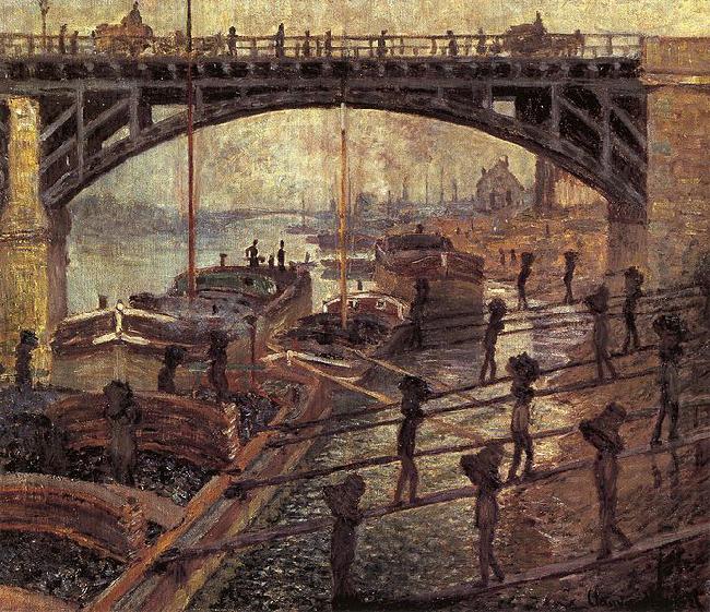 Claude Monet Men Unloading Coal china oil painting image